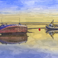 Buy canvas prints of Boats in the morning by Paul Madden