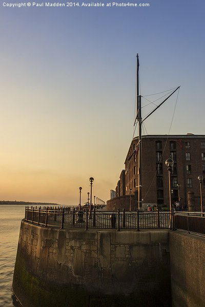 Albert Dock Promenade at sunset Picture Board by Paul Madden