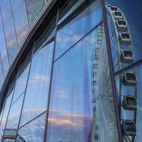 Buy canvas prints of Liverpool wheel reflections by Paul Madden