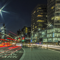 Buy canvas prints of Strand Street Car Trails - Liverpool by Paul Madden