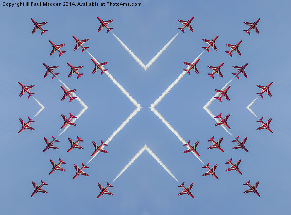 Red Arrows 4-way mirror Picture Board by Paul Madden
