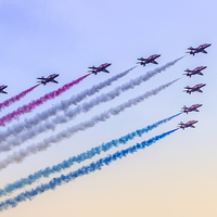 Buy canvas prints of RAF Red Arrows by Paul Madden