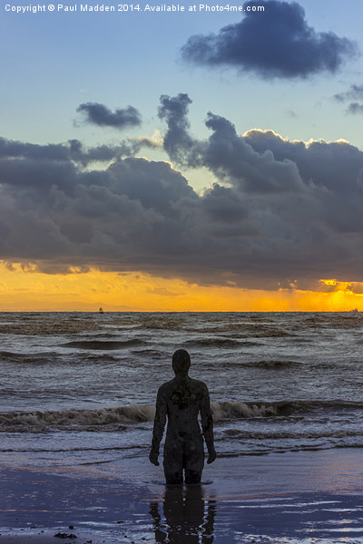 Solitary Iron Man at Crosby Beach Picture Board by Paul Madden