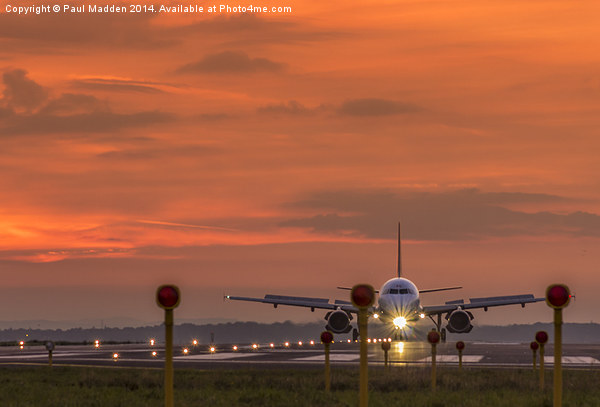 Liverpool Airport at sunset Picture Board by Paul Madden