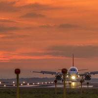 Buy canvas prints of Liverpool Airport at sunset by Paul Madden