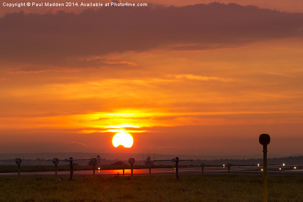 Sunset at Liverpool Airport Picture Board by Paul Madden