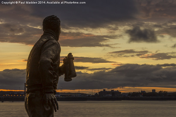 Captain Walker at the Liverpool Pier Head Picture Board by Paul Madden