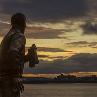 Buy canvas prints of Captain Walker at the Liverpool Pier Head by Paul Madden