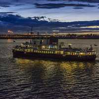 Buy canvas prints of Royal Iris Mersey Ferry at twilight by Paul Madden