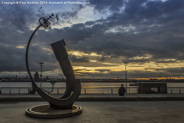 Telescope at the Liverpool Pier Head Picture Board by Paul Madden