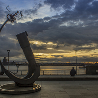 Buy canvas prints of Telescope at the Liverpool Pier Head by Paul Madden