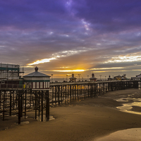 Buy canvas prints of Blackpool North Pier at sunset by Paul Madden