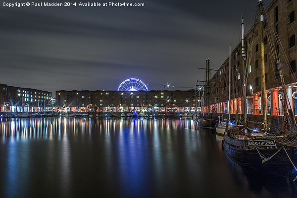 Albert Dock at night Picture Board by Paul Madden