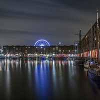 Buy canvas prints of Albert Dock at night by Paul Madden