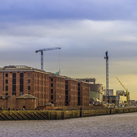 Buy canvas prints of Albert Dock from the River Mersey by Paul Madden