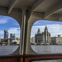 Buy canvas prints of Liverpool waterfront from the Mersey Ferry by Paul Madden