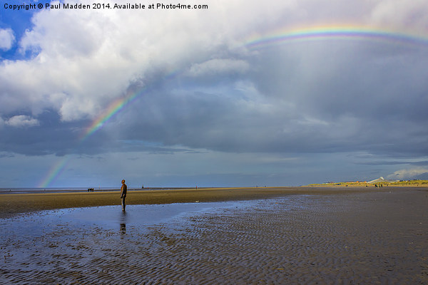 Rainbow at Crosby Beach Picture Board by Paul Madden