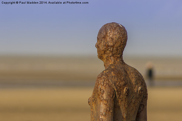 Iron man of Crosby Beach Picture Board by Paul Madden