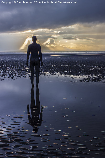 On reflection at Crosby Beach Picture Board by Paul Madden