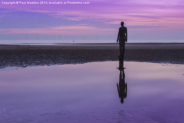 Pink and purple sunset at Crosby Beach Picture Board by Paul Madden