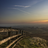 Buy canvas prints of Misty sunset from Rivington Pike by Paul Madden