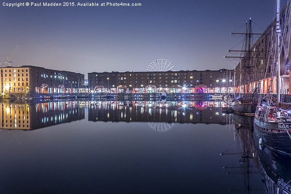 Albert Dock at Night Picture Board by Paul Madden