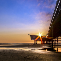 Buy canvas prints of Southport Pier Sunset by Paul Madden