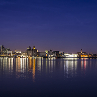 Buy canvas prints of Night lights of Liverpool by Paul Madden