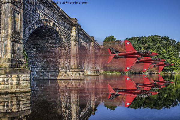 Red Arrows through the aqueduct Picture Board by Paul Madden
