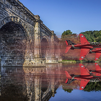 Buy canvas prints of Red Arrows through the aqueduct by Paul Madden