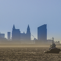 Buy canvas prints of Misty Mersey Morning by Paul Madden