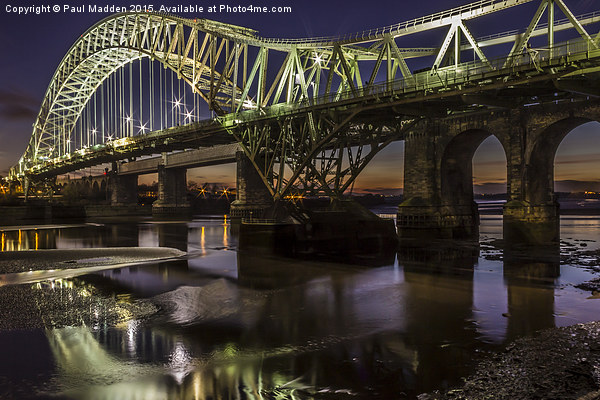 Runcorn Bridge At Night Picture Board by Paul Madden