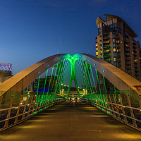 Buy canvas prints of Salford Quays bridge by Paul Madden