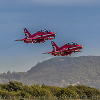 Buy canvas prints of Three Red Arrows of the air by Paul Madden