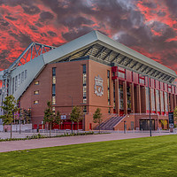 Buy canvas prints of Red Sky Over Anfield by Paul Madden