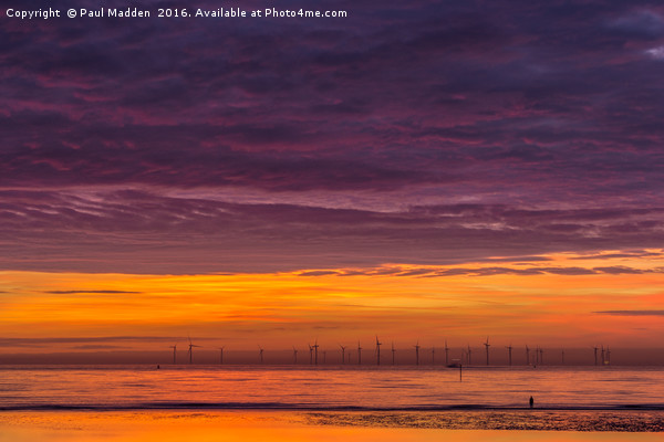 Sunset over the Irish Sea Picture Board by Paul Madden