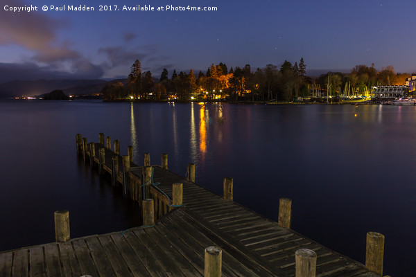 Windermere at night Picture Board by Paul Madden