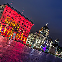 Buy canvas prints of Liverpool Pier Head at Night by Paul Madden