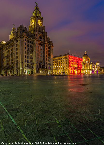 The Three Graces Of Liverpool Picture Board by Paul Madden