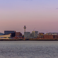 Buy canvas prints of Liverpool Waterfront at sunset by Paul Madden