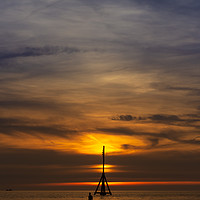 Buy canvas prints of Golden Sunset At Crosby Beach by Paul Madden