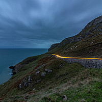 Buy canvas prints of Car lights around the Great Orme by Paul Madden
