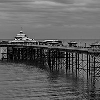 Buy canvas prints of Llandudno Pier Black And White by Paul Madden