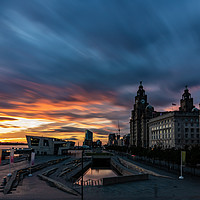 Buy canvas prints of Liverpool Pier Head Sunset by Paul Madden
