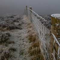 Buy canvas prints of Moel Famau Frosty Fence by Paul Madden