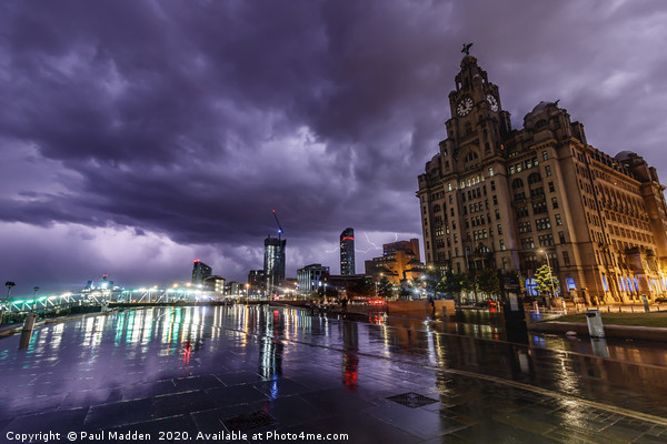 Storm at Liverpool Waterfront Picture Board by Paul Madden