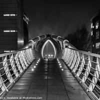 Buy canvas prints of Princes Dock bridge Liverpool at night by Paul Madden