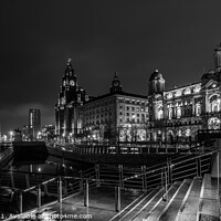 Buy canvas prints of The Three Graces at night by Paul Madden