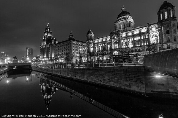 The Three Graces of Liverpool Picture Board by Paul Madden