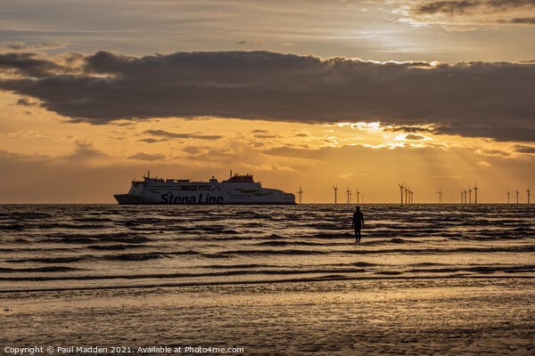 Crosby Beach and Ferry Picture Board by Paul Madden